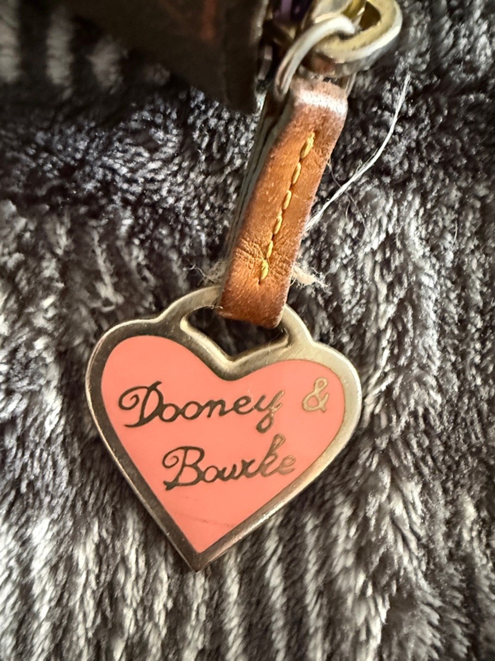 Dooney & Bourke Black Wallet with Multicolor DB Logo and Pink Heart Charm - Picture 6 of 7